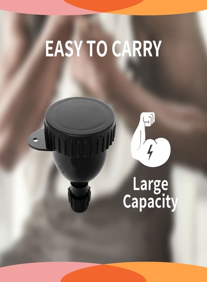 PEHADU 2 Pack Protein Powder Container to Go- 50ml Protein Powder Holder,Mini Funnel with Keychain and Keyring for Gym, Workouts, Fitness and Traveling (Black, 50ml) - Image 2
