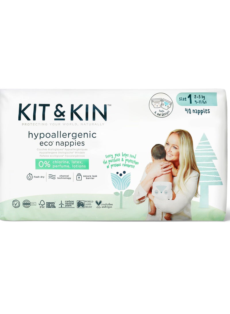 KIT & KIN Baby Diapers For New Born Size 1, 2-5Kg (4-Pack | 152 Counts) Flash Dry Superior Leak Protection Disposable Diapers | Hypoallergenic Skin Protection Diapers Size 1 - Image 3