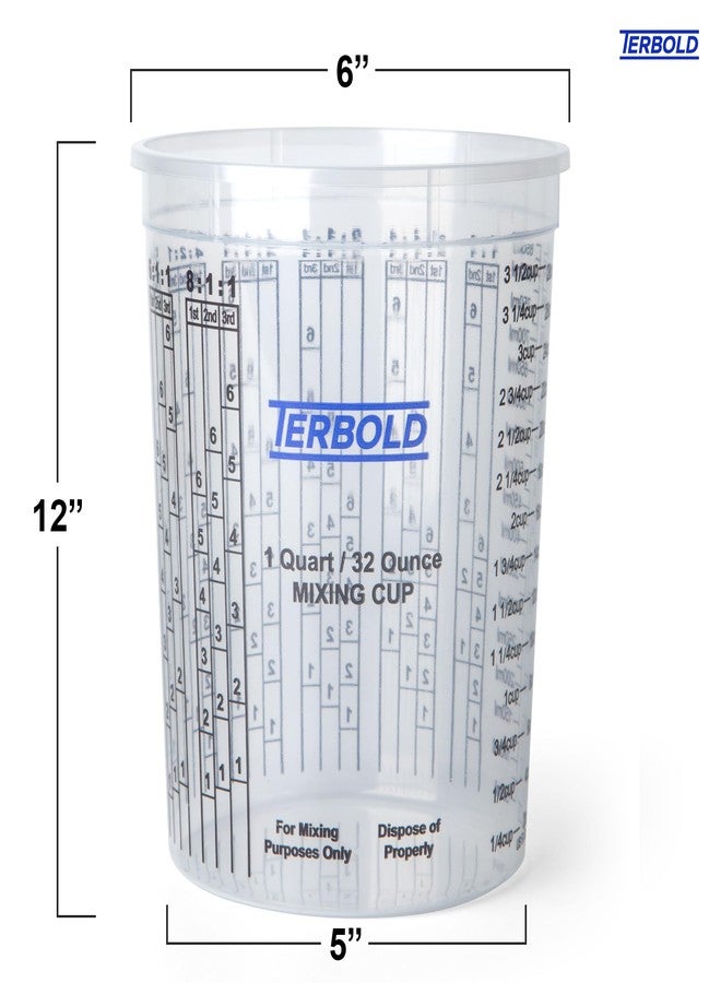 Terbold Paint Mixing Cups, 32oz Disposable Plastic Measuring Cups for Automotive Paint, Epoxy, Resin, Art (Pack of 12) - Image 2