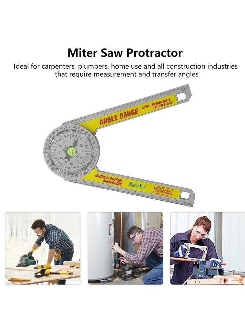 Y&D - Miter Saw Protractor 360° Portable Angle Finder Plastic Digital Detection Ruler Rustproof Scale Accuracy Measuring Tool for Carpenter Joiner Plumber Building Trades - Image 1