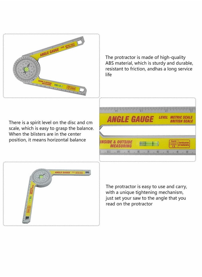 Y&D - Miter Saw Protractor 360° Portable Angle Finder Plastic Digital Detection Ruler Rustproof Scale Accuracy Measuring Tool for Carpenter Joiner Plumber Building Trades - Image 1