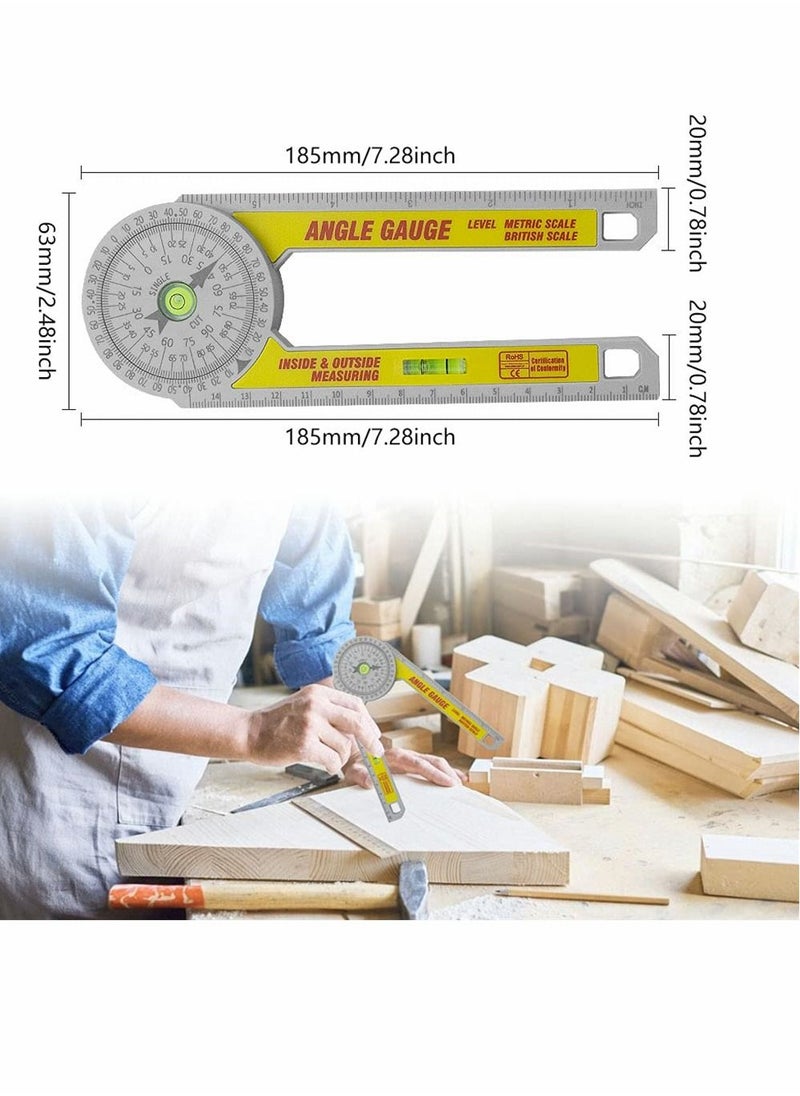 Y&D - Miter Saw Protractor 360° Portable Angle Finder Plastic Digital Detection Ruler Rustproof Scale Accuracy Measuring Tool for Carpenter Joiner Plumber Building Trades - Image 1