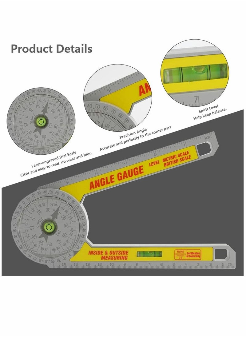 Y&D - Miter Saw Protractor 360° Portable Angle Finder Plastic Digital Detection Ruler Rustproof Scale Accuracy Measuring Tool for Carpenter Joiner Plumber Building Trades - Image 1
