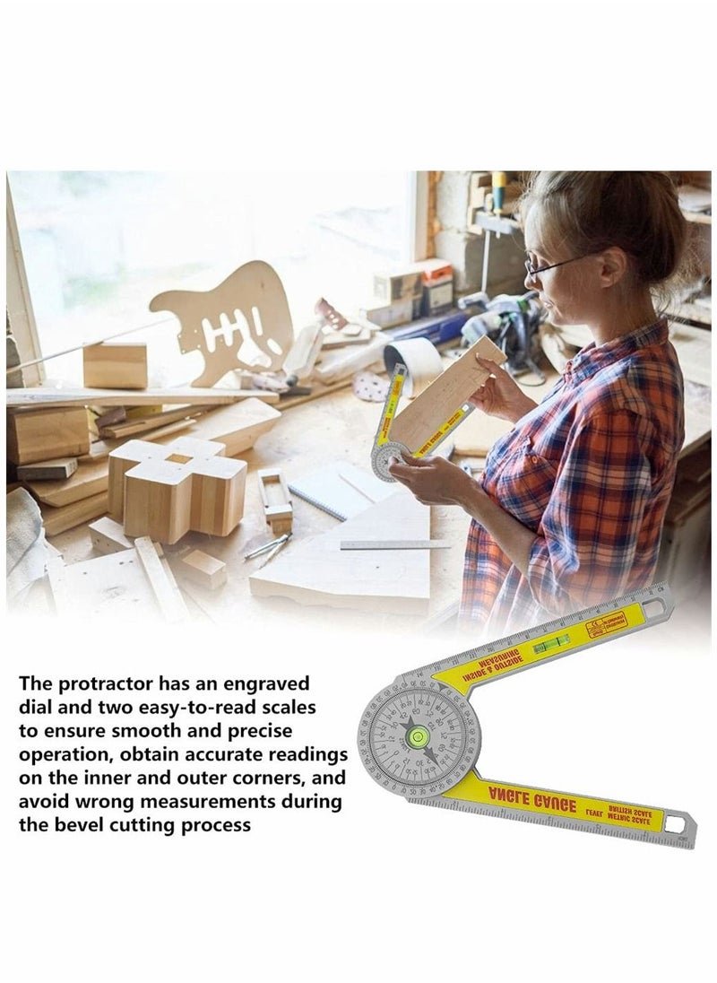 Y&D - Miter Saw Protractor 360° Portable Angle Finder Plastic Digital Detection Ruler Rustproof Scale Accuracy Measuring Tool for Carpenter Joiner Plumber Building Trades - Image 1