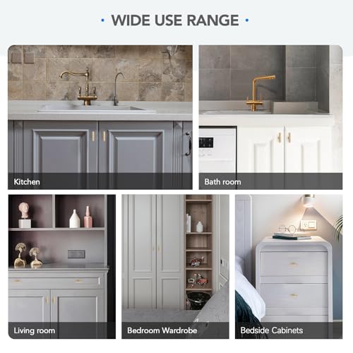 HOME EDIT 30 Pack Solid Single Hole Slim Square Bar Cabinet Pulls - Champagne Bronze Drawer knobs for Kitchen, Bathroom & Dresser Cabinets Hardware - Image 4