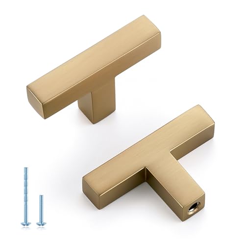 HOME EDIT 30 Pack Solid Single Hole Slim Square Bar Cabinet Pulls - Champagne Bronze Drawer knobs for Kitchen, Bathroom & Dresser Cabinets Hardware - Image 1