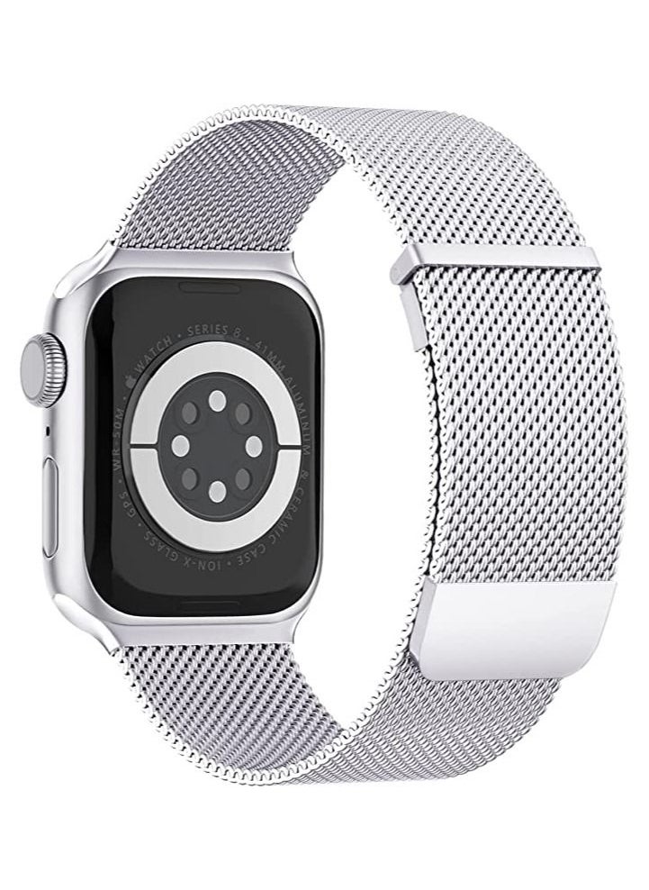 Generic Metal Magnetic Band Compatible with Watch Bands 38mm 40mm 41mm Stainless Steel Mesh Loop Strap with Magnetic Clasp for iWatch SE/7/6/5/4/3/2/1  - Image 1
