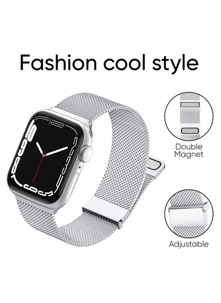 Generic Metal Magnetic Band Compatible with Watch Bands 38mm 40mm 41mm Stainless Steel Mesh Loop Strap with Magnetic Clasp for iWatch SE/7/6/5/4/3/2/1  - Image 2