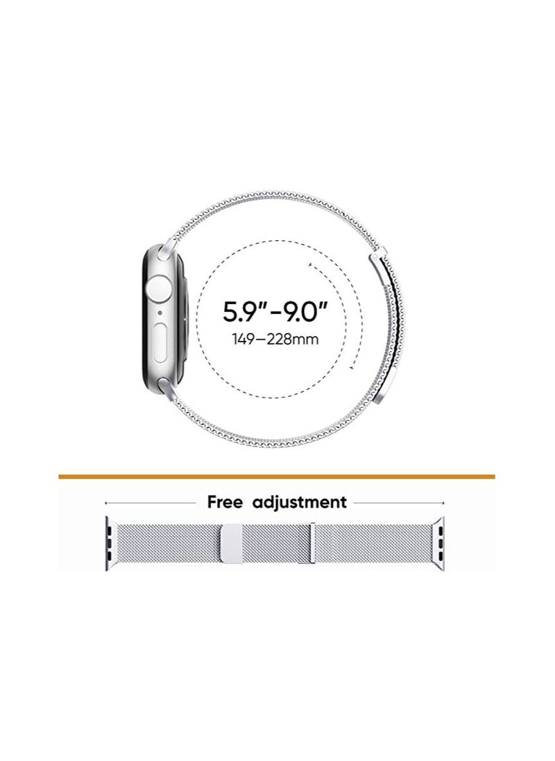 Generic Metal Magnetic Band Compatible with Watch Bands 38mm 40mm 41mm Stainless Steel Mesh Loop Strap with Magnetic Clasp for iWatch SE/7/6/5/4/3/2/1  - Image 4