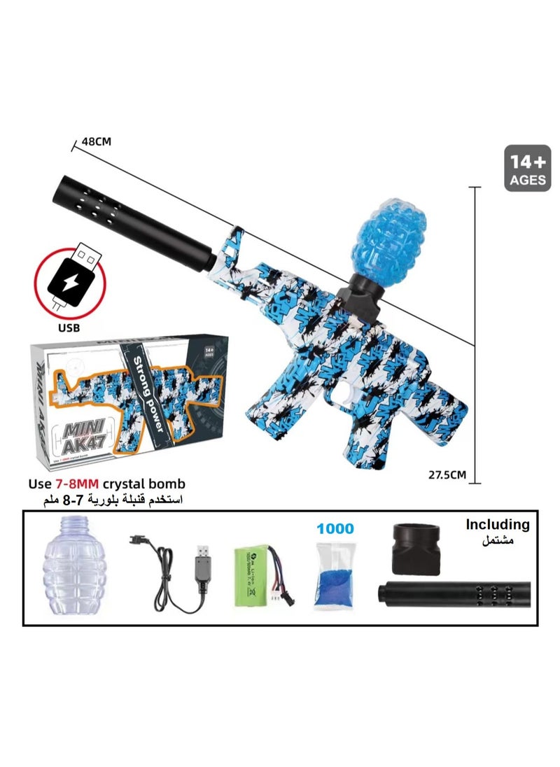 Generic - Electric Gun Mini AK47 Blaster Gel Water with 1000 Eco Friendly Crystal Balls - Image 1
