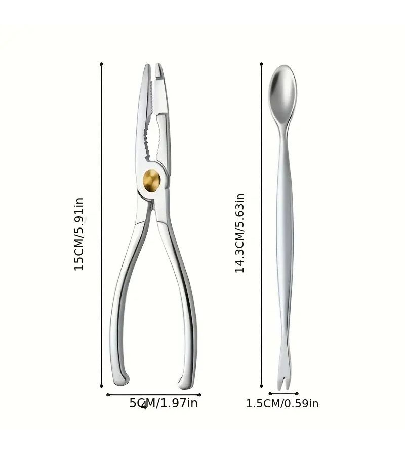 2pcs Heavy Duty Silvery Seafood Opener Set Lobster And Crab Leg Opener Durable Professional Seafood Shell Tool For Home Kitchens And Parties Perfect Gift For Seafood Lovers - Image 4