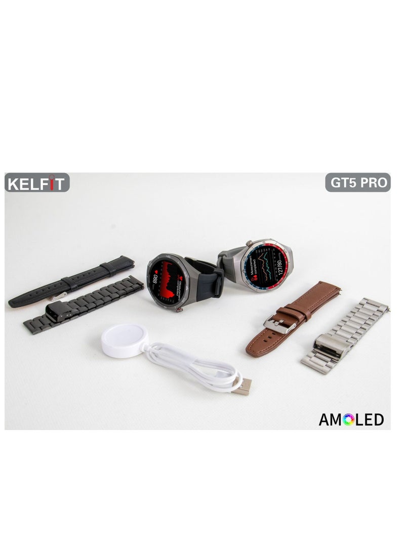 GT5 PRO HD Smart Watch Large Digital Touch Screen Three Straps