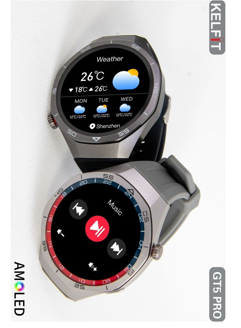 GT5 PRO HD Smart Watch Large Digital Touch Screen Three Straps