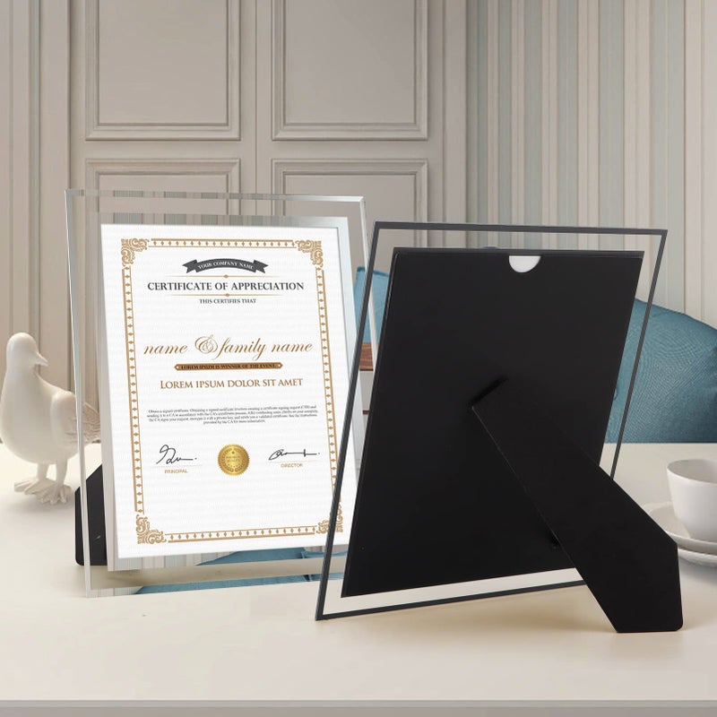 Hoikwo 8.5x11 Picture Frames, 4 Packs Silver Glass Certificate Frames for Document Diploma Award, Only for Tabletop Display Vertically or Horizontally - Image 4
