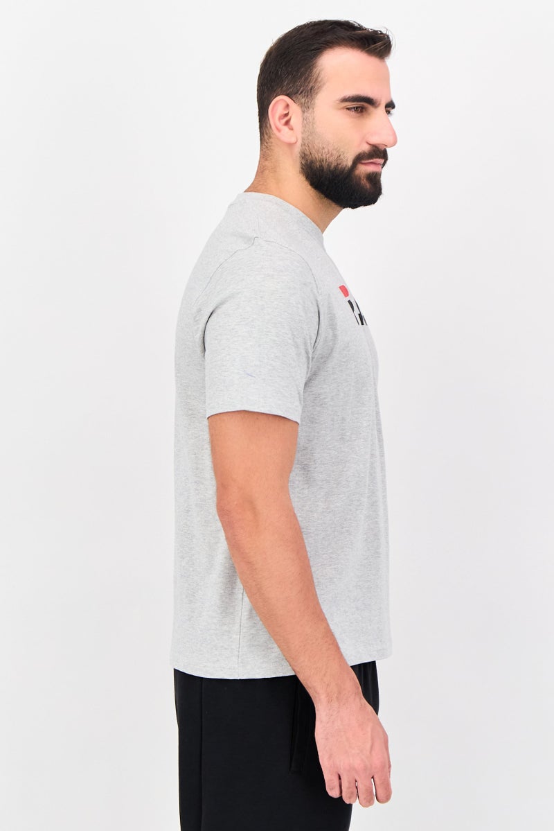 FILA Men Sportswear Fit Short Sleeve Outdoor T-Shirt, Grey - Image 2