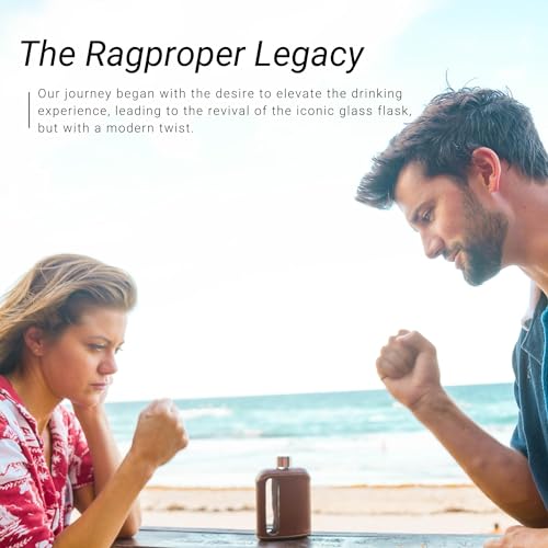 Ragproper Leather Glass Hip Flask Set – Durable Whiskey & Liquor Flasks for Men & Women, Single Shot 3.4oz (100ml) + Double Shot 8oz (240ml), Premium Genuine Leather, Ideal Glass Flask, Dark Brown - Image 5