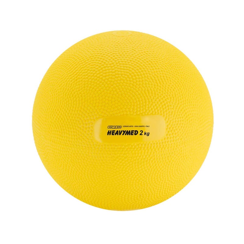KETTLER Gymnic Heavymed 2 Medicine Ball, 15cm/2 kg/4.4 lb, Yellow - Image 1