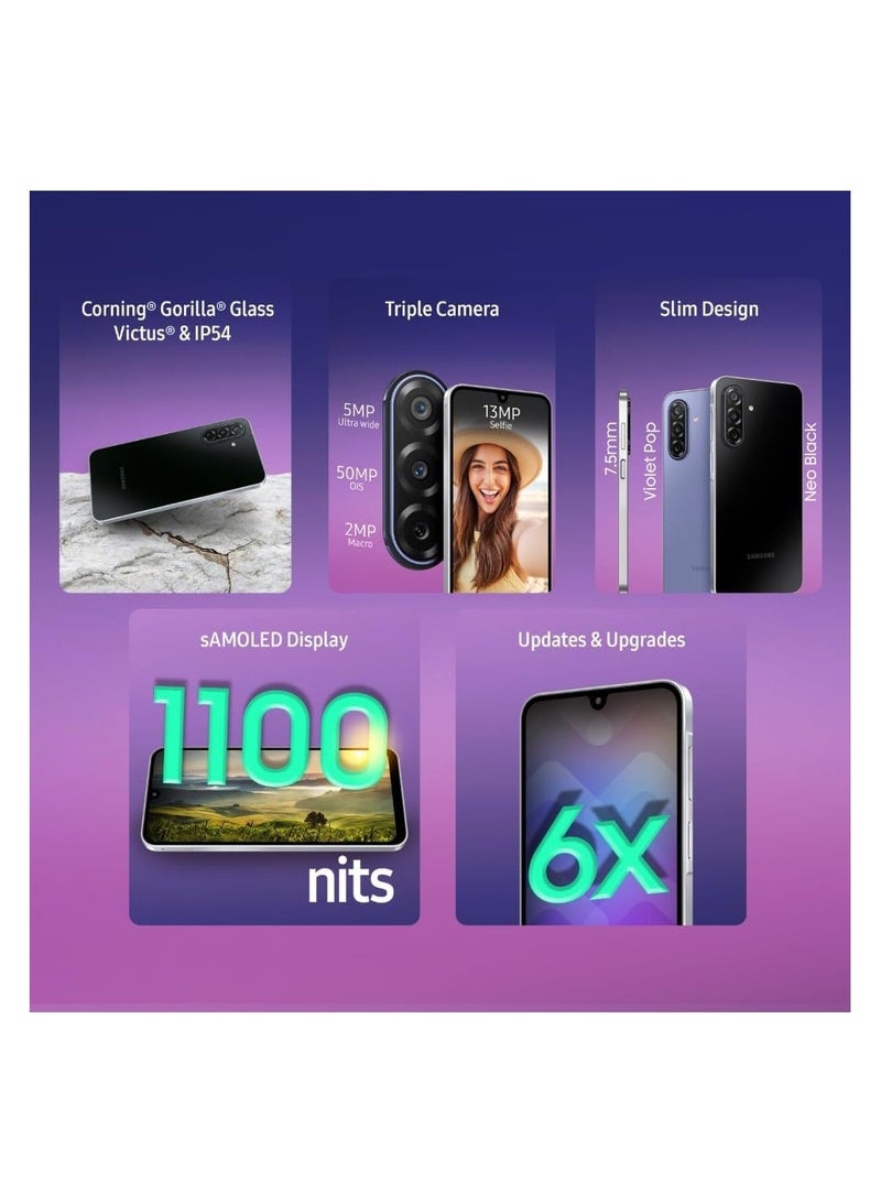 سامسونج هاتف سامسونج جالاكسي F17 5G نيو أسود (ذاكرة وصول عشوائي 4 جيجابايت، سعة تخزين 128 جيجابايت) بنظام أندرويد | يدعم 6 ترقيات لنظام التشغيل | شاشة كبيرة | كاميرا بدقة 50 ميجابكسل مع مثبت بصري للصورة | زجاج غوريلا فيكتوس | مقاوم للغبار والماء بمعيار IP54 - Image 5