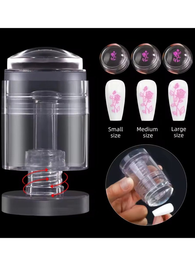 Goolsky Rotatable Clear Nail Stamper Kit | Silicone Jelly Head + Scraper | Variable Pattern French Stamp Tool | DIY Nail Art Accessories for Beginners & Pros - Image 1