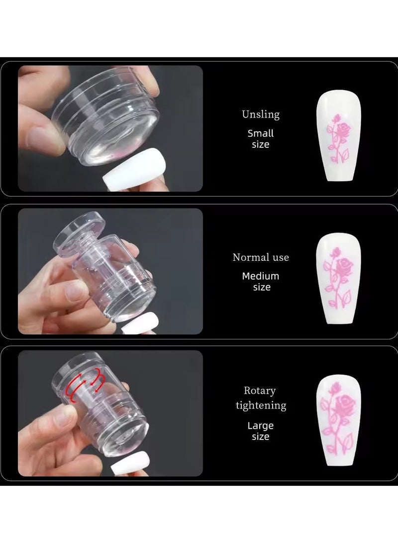 Goolsky Rotatable Clear Nail Stamper Kit | Silicone Jelly Head + Scraper | Variable Pattern French Stamp Tool | DIY Nail Art Accessories for Beginners & Pros - Image 4