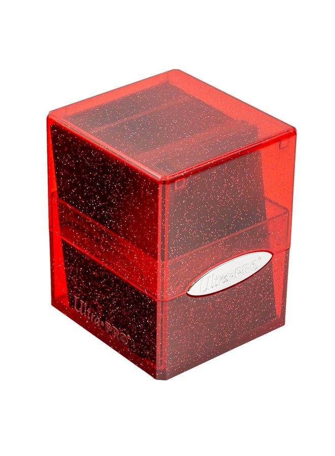 Ultra Pro Satin Cube 100+ Standard Size Card Deck Box (Red Glitter) Protect Your Gaming Cards Sports Cards Or Collectible Cards In Stylish Glitter Deck Box  - Image 4