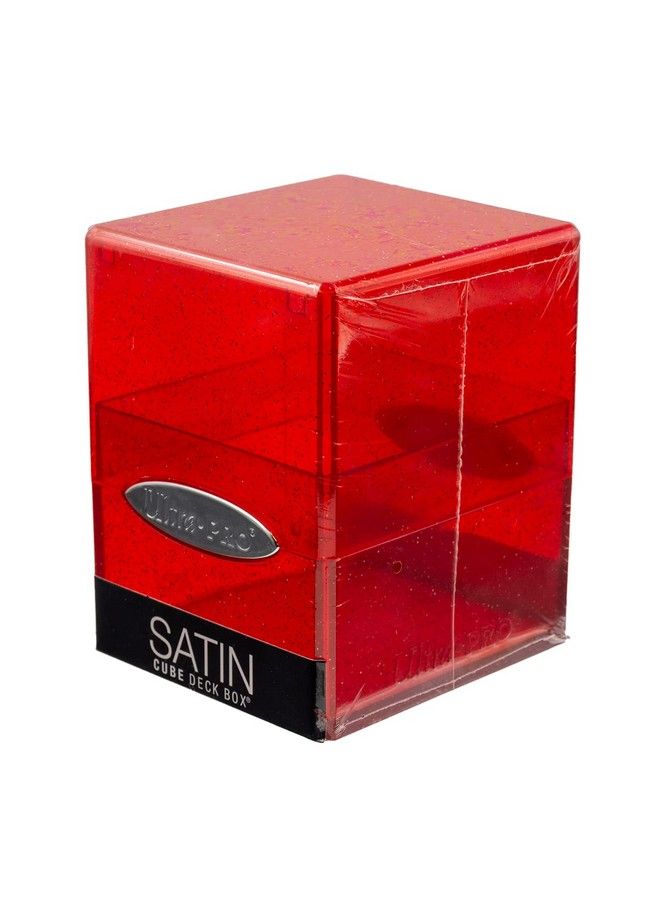 Ultra Pro Satin Cube 100+ Standard Size Card Deck Box (Red Glitter) Protect Your Gaming Cards Sports Cards Or Collectible Cards In Stylish Glitter Deck Box  - Image 5
