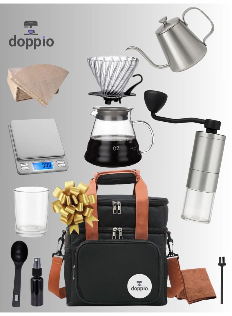 Doppio Complete 12-Piece V60 Coffee Brewing Set with Travel Bag - Image 3