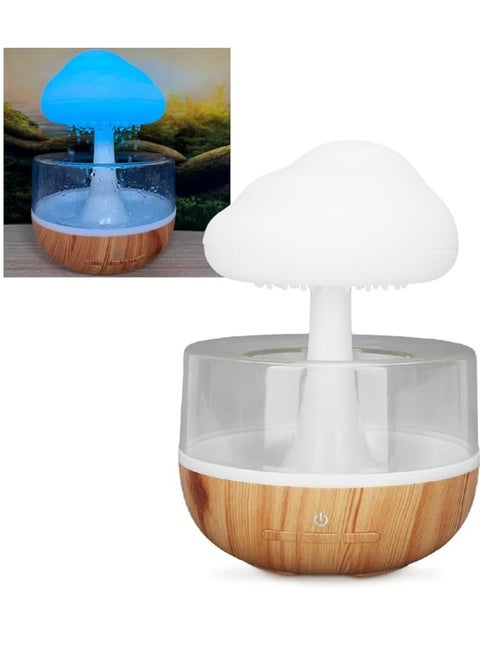 Rain Cloud Humidifier Water Drip, Cute Raining Cloud Night Light with 7 LED Light, 2000mAh 500ml Raindrop Humidifier for Living Room, Bedroom, Office