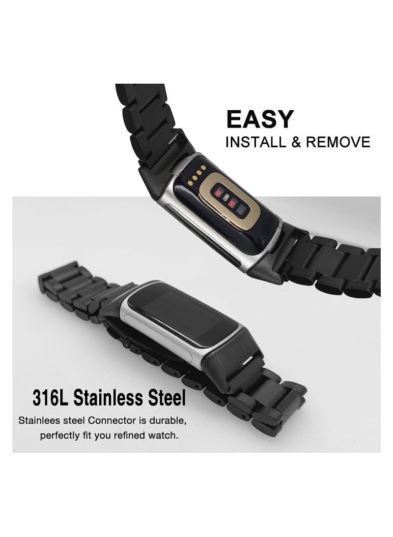 KASTWAVE Fitbit Charge 5 Bands, Magnetic Mesh Loop Bands and Metal Adjustable Stainless Steel Wristband Replacement, for Charge 5 Fitness Health Tracker, 2 Pcs - Image 4