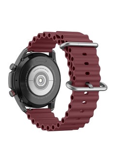 Ocean Silicone Watch Band 22mm for Samsung Galaxy Watch 3 45-46mm / Gear 3, Waterproof Soft Silicone Sport Band for Huawei Watch GT3 46mm / GT2E / GT 46mm / GT2 Pro by Tentec - Wine red