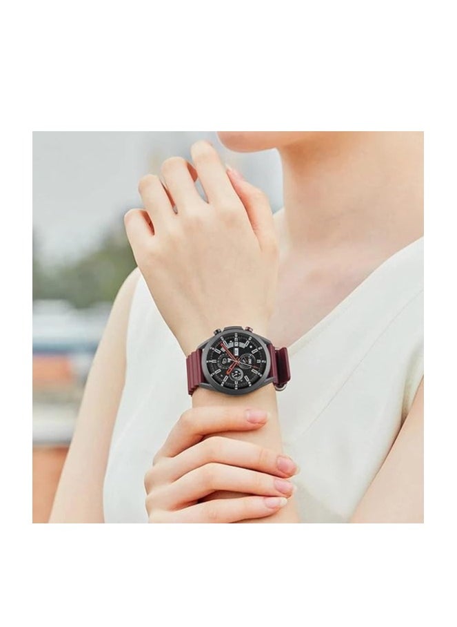 ten.tech - Ocean Silicone Watch Band 22mm for Samsung Galaxy Watch 3 45-46mm / Gear 3, Waterproof Soft Silicone Sport Band for Huawei Watch GT3 46mm / GT2E / GT 46mm / GT2 Pro by Tentec - Wine red - Image 1
