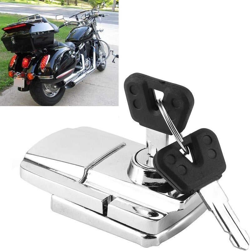 woobles Motorcycle Trunk Lock Iron Motorcycle Rear Trunk Lock Anti‑Theft with 2 Keys Modification Accessories Fit for Big Sheep - Image 2
