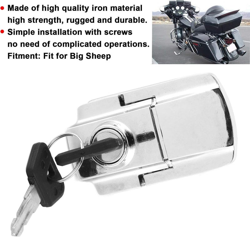 woobles Motorcycle Trunk Lock Iron Motorcycle Rear Trunk Lock Anti‑Theft with 2 Keys Modification Accessories Fit for Big Sheep - Image 3