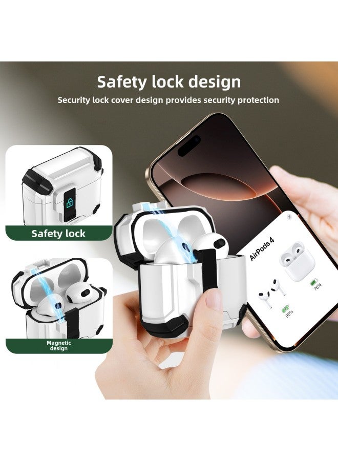 Suitable For Airpods4 Protective Cover Apple 4 Generation Earphone Case Airpodspro2 Bracket Elastic Cover Protective Shell-Color:White+purple-Applicable Models:airpods Pro/pro2 - Image 3