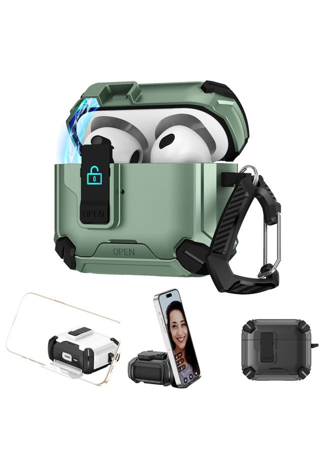 Suitable For Airpods4 Protective Cover Apple 4 Generation Earphone Case Airpodspro2 Bracket Elastic Cover Protective Shell-Color:White+purple-Applicable Models:airpods Pro/pro2 - Image 2