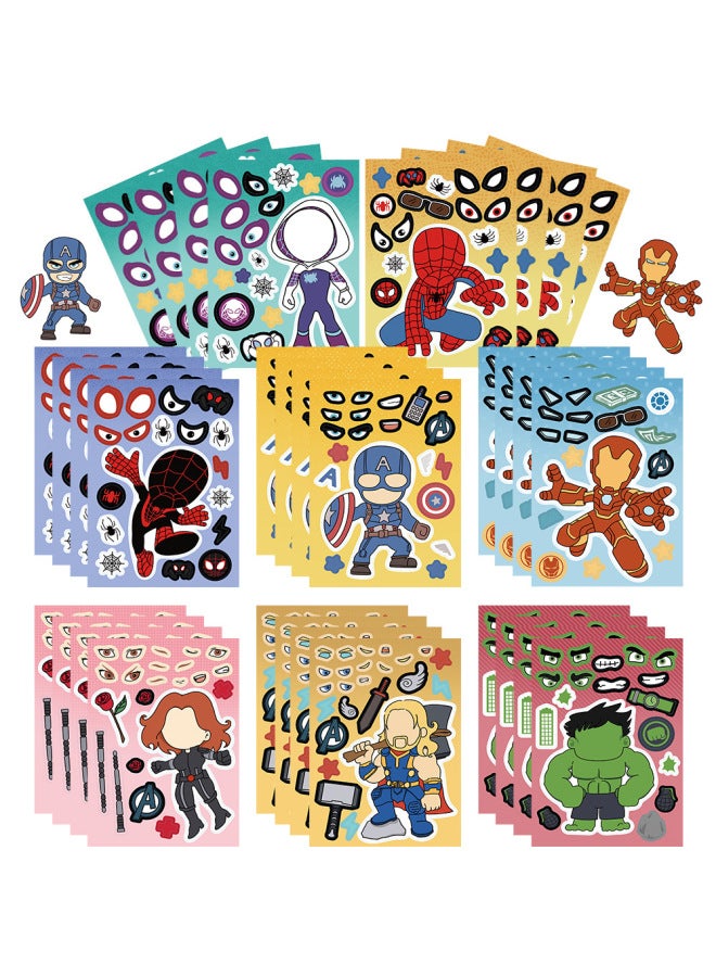 Toy Puzzle Sticker  Cartoon Image Make A Face Face Changing Sticker Diy Waterproof Children's Game Sticker