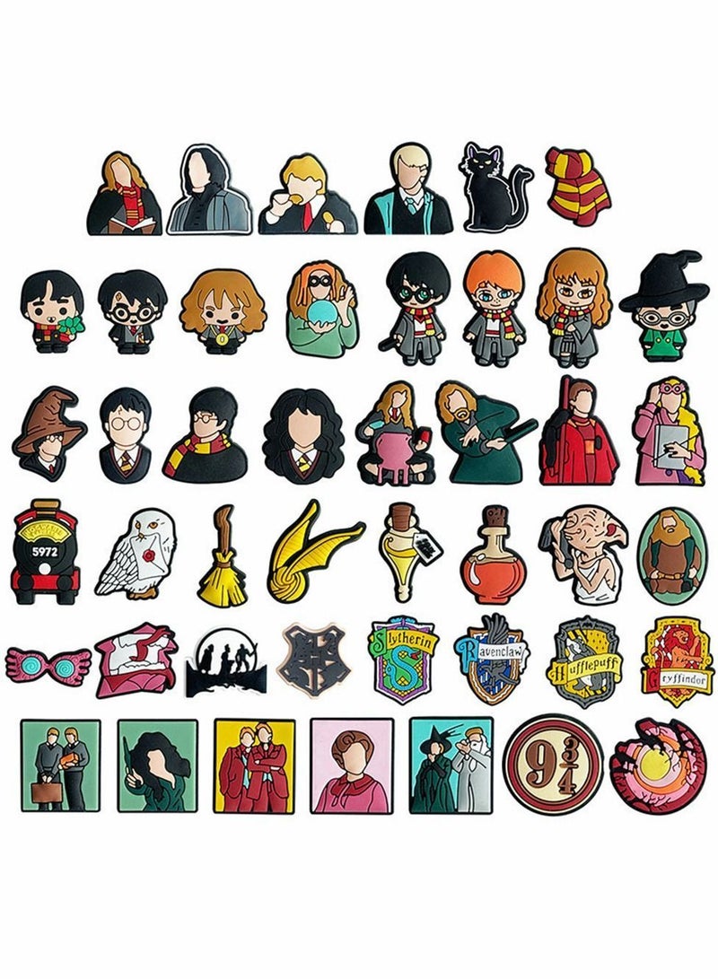 واي آند دي Croc Shoe Charms Jibbitz, 45 Pcs Cute Charms, Harry Accessories, Plastic Nurse Shoes Decorations for Adults Women Men Gifts Party Favor Birthday - Image 1