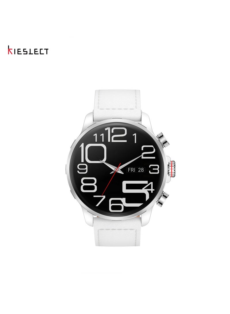 Kieslect KR Ultra 3 – Premium 1.5” AMOLED Smartwatch with Bluetooth Calling, Dual-Band GPS, 178+ Sports Modes & AI Custom Faces | 7-Day Battery & 5ATM Waterproof White - Image 1