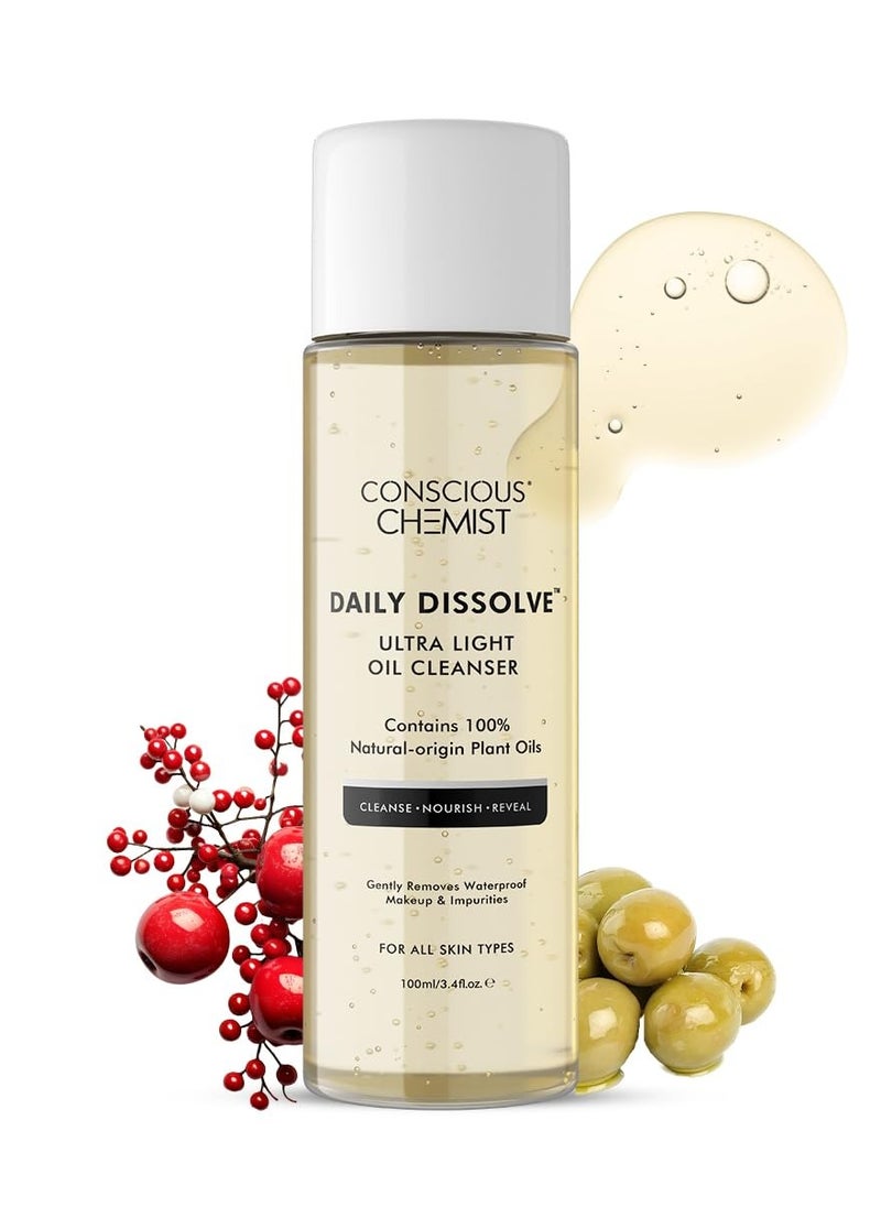 CONSCIOUS CHEMIST - Conscious Chemist® Oil Cleanser for Face | 100ml | Cleanser for oily skin, Face Cleanser with Olives for Women & Men with SPF & Impurities For Soft & Glowing for all Skin, Natural Oil - Daily Dissolve - Image 1