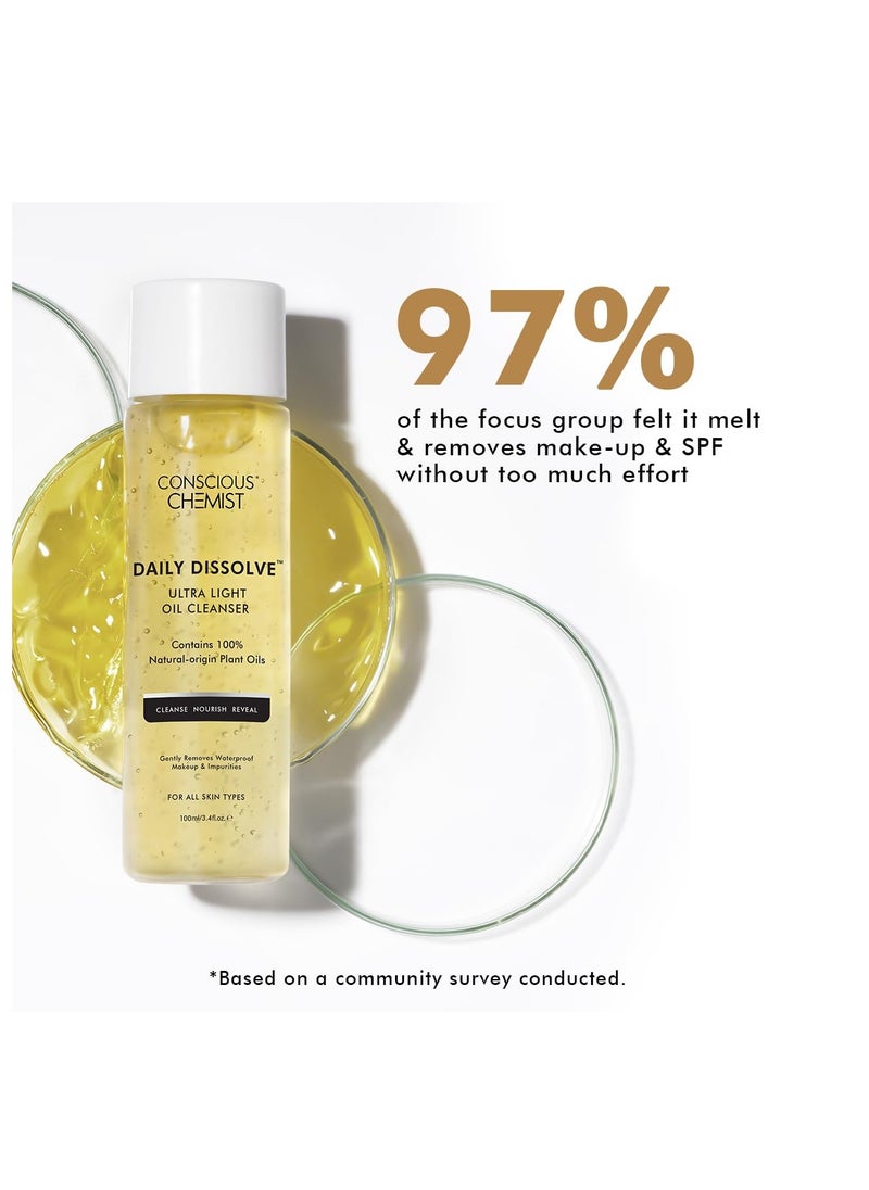 CONSCIOUS CHEMIST - Conscious Chemist® Oil Cleanser for Face | 100ml | Cleanser for oily skin, Face Cleanser with Olives for Women & Men with SPF & Impurities For Soft & Glowing for all Skin, Natural Oil - Daily Dissolve - Image 1