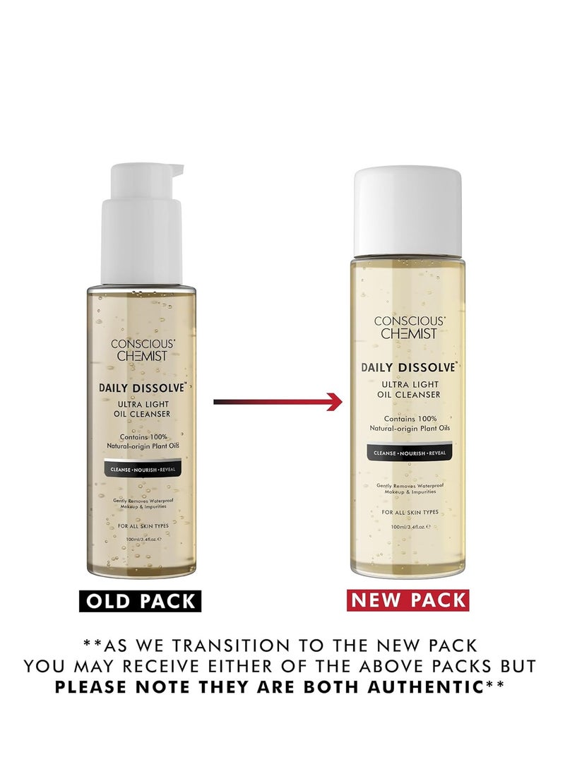 CONSCIOUS CHEMIST - Conscious Chemist® Oil Cleanser for Face | 100ml | Cleanser for oily skin, Face Cleanser with Olives for Women & Men with SPF & Impurities For Soft & Glowing for all Skin, Natural Oil - Daily Dissolve - Image 1