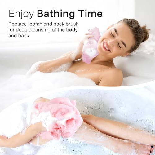 Yiclick Exfoliating Washcloth Towel- Exfoliating Body Scrubber Exfoliator, Back Scrubber for Shower Bath, Exfoliate Rags Wash Cloths, Loofah Lufa Sponge, Body Scrub & Exfoliation Women Men - Image 4
