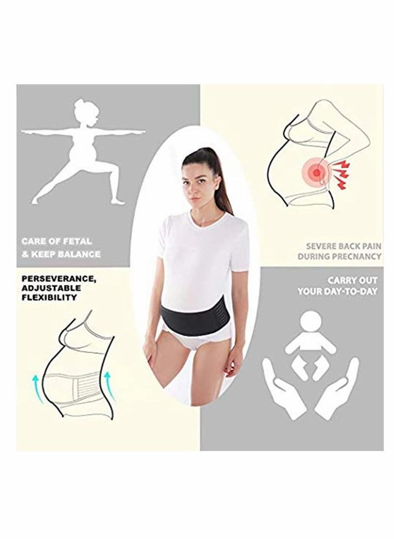 Maternity Belt, Pregnancy Support, Bump Band Abdominal, Belly Back Brace Strap (Black) - Image 2