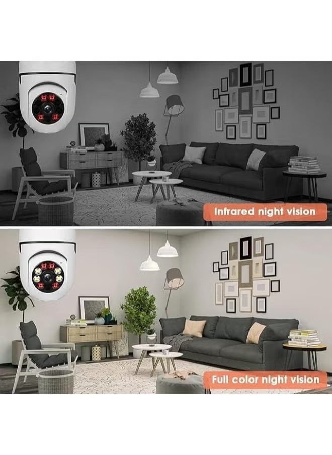 A ZONE (Pck of 2)360 Degree Security Cameras Wireless Outdoor 2.4GHz 5GHz WiFi Light Bulb Camera 1080p Indoor for Home Camera System Motion Detection Two-Way Audio  - Image 4