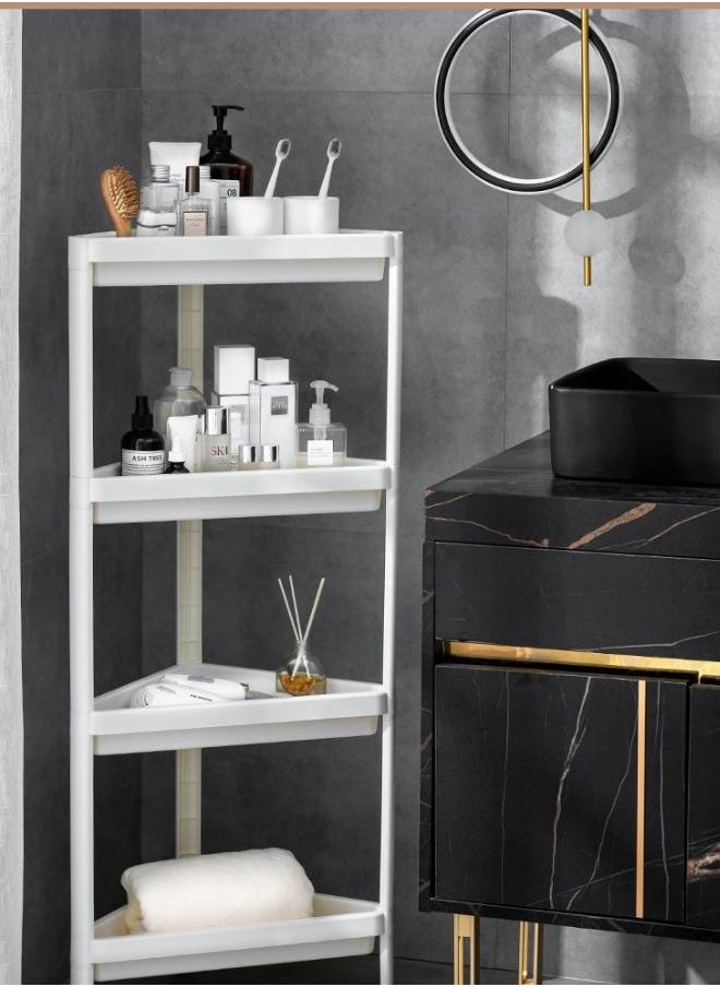 Generic Shelf Unit Corner Bathroom Organizer 4-Tier Toilet Storage Plastic Rack Easy To Assemble Toilet Bathroom Unit Shelves  - Image 5