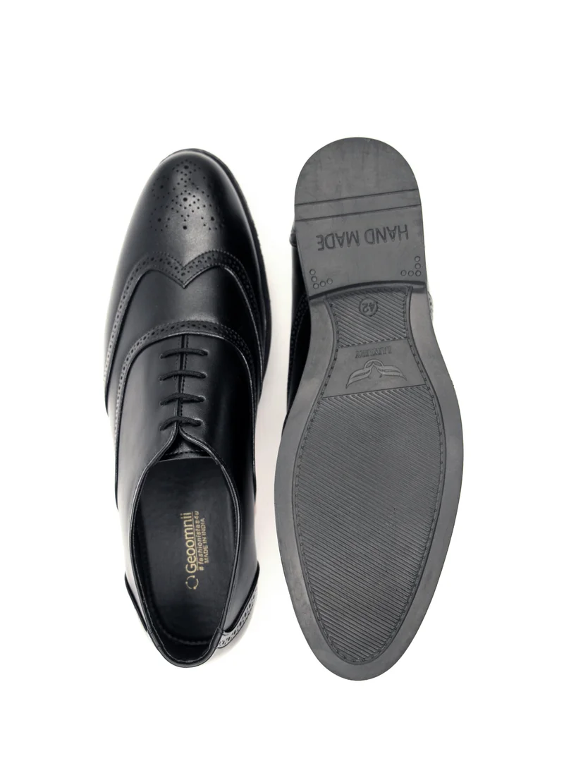 Geoomnii Black Formal Lace-Up Shoes for Men – Classic Dress Shoes for Office, Parties & Special Occasions for Men | Best Price UAE