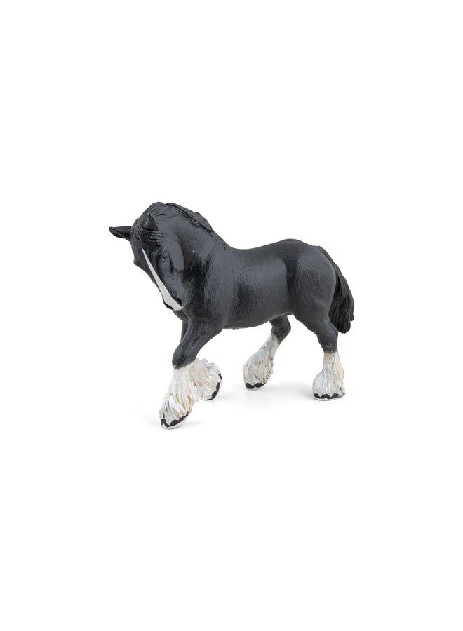 Papo Papo - Hand-Painted - Figurine - Horses,Foals and Ponies - Black Shire Horse Figure-51517 - Collectible - for Children - Suitable for Boys and Girls - from 3 Years Old - Image 2