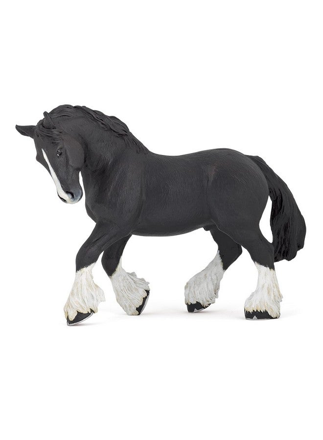 Papo Papo - Hand-Painted - Figurine - Horses,Foals and Ponies - Black Shire Horse Figure-51517 - Collectible - for Children - Suitable for Boys and Girls - from 3 Years Old - Image 1