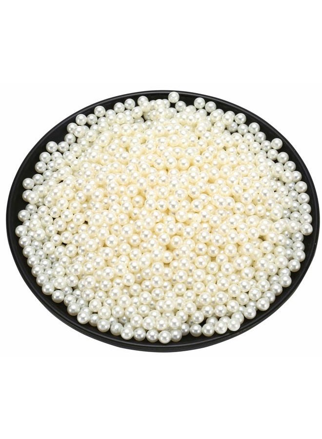 Sooyee Art Faux Pearls 2100+Pcs 6mm Ivory Loose Beads no Hole for Vase Fillers, Hold Brush Lipstick Eyeliner, Table Scatter, Wedding, Birthday Party Home Decoration - Image 2