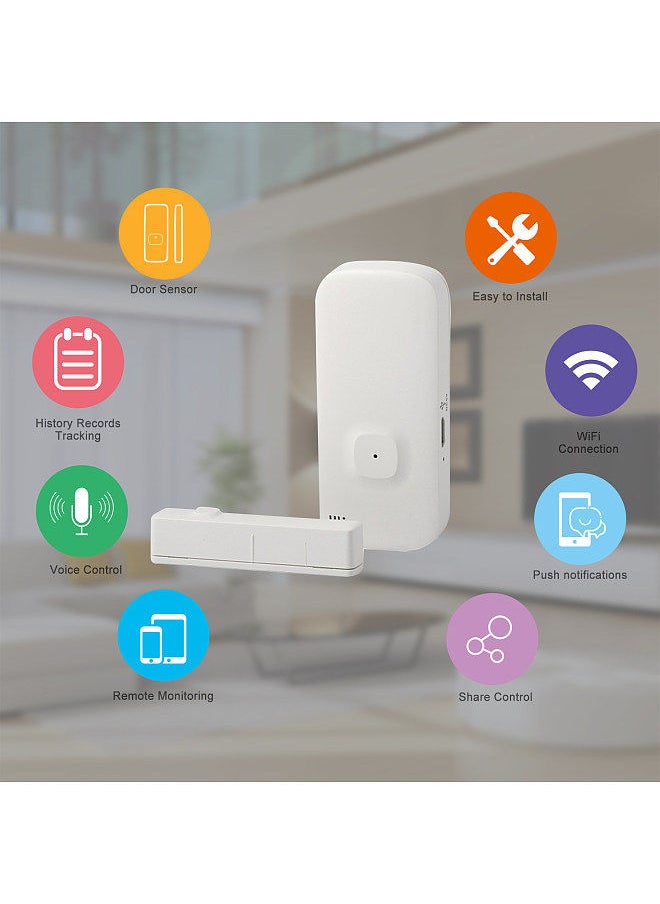 WIFI Door Sensor Tuya APP Control Door Window Opening Security Alarm Sensor Magnetic Switch Wireless Detector Compatible with Alexa Google Home IFTTT